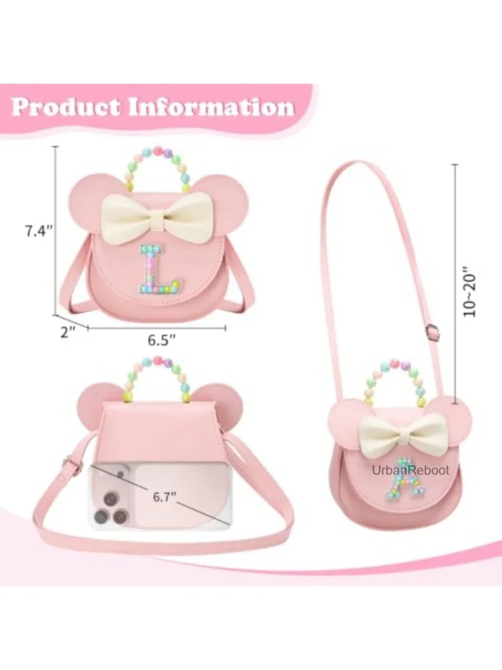 Toddler Crossbody Purse PU Leather Adjustable Strap Magnetic Flap